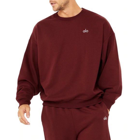 SOLD NWT Alo Yoga Cranberry Crewneck Sweater Size S - Picture 2 of 4